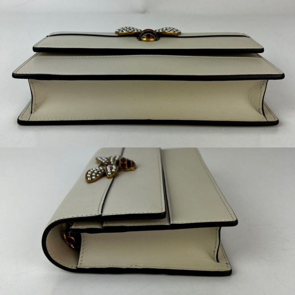 Gucci Queen Margaret Bee Wallet on a Chain Mystic White Clutch - Picture 4 of 6